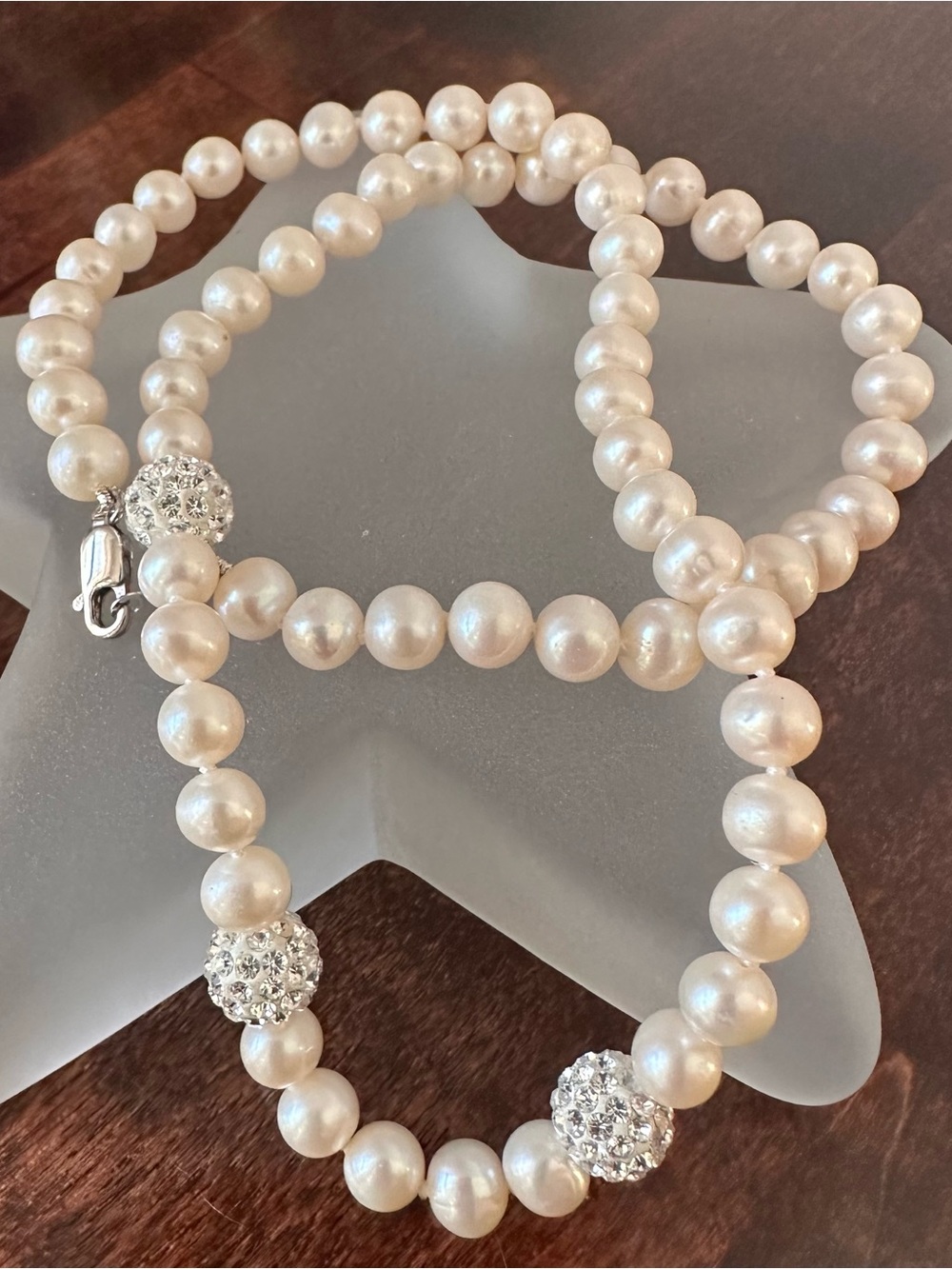 Freshwater pearl & sterling necklace, 18in